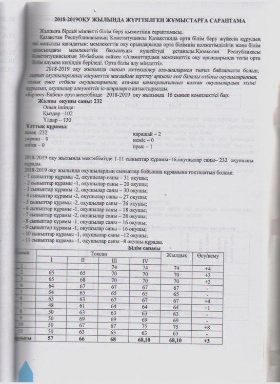 2018-2019 оқу жылына сараптама