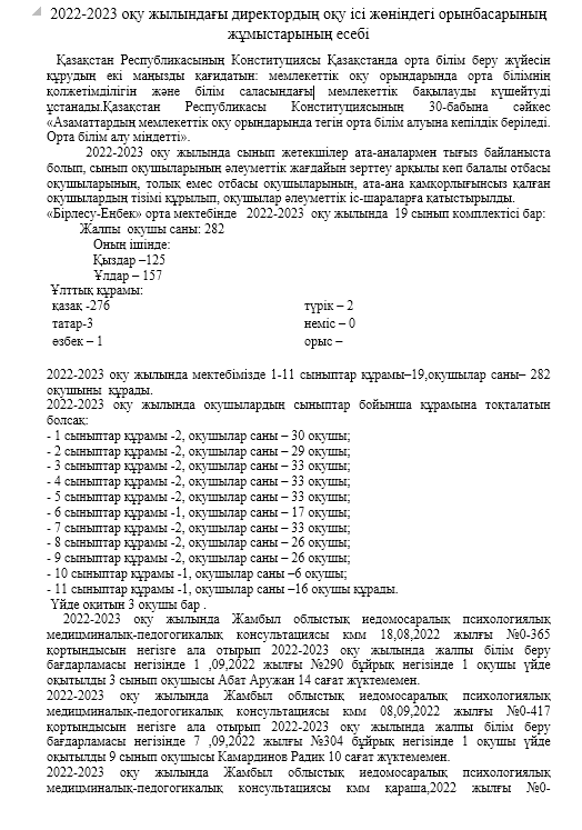 2022-2023 оқу жылының сараптамалық талдауы