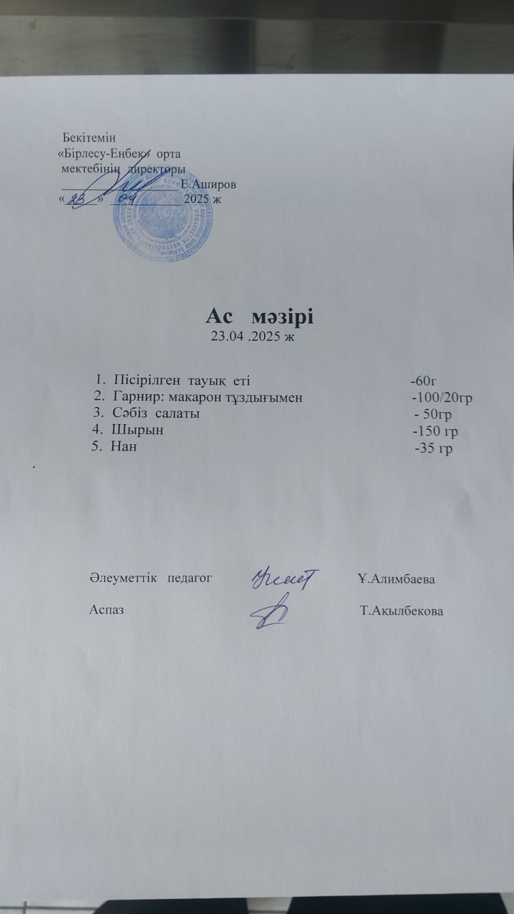 23.04.2025ж  Ас мәзірі