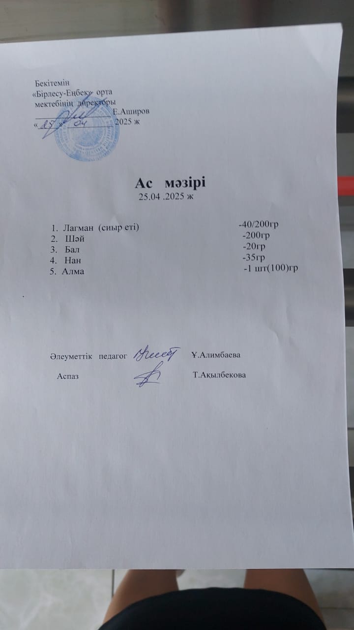 25.04.2025ж  Ас мәзірі