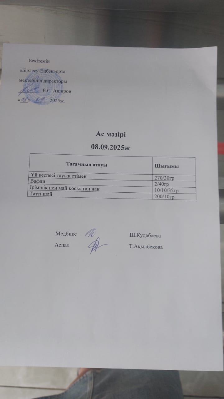 08.09.2025 ж Ас мәзірі